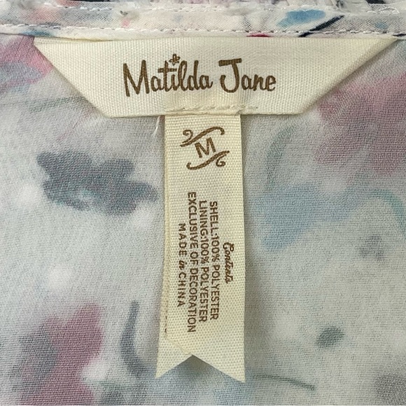 Matilda Jane Blouse Womens Medium M Cream Floral What’s Up Buttercup Swiss Dot - Picture 9 of 11